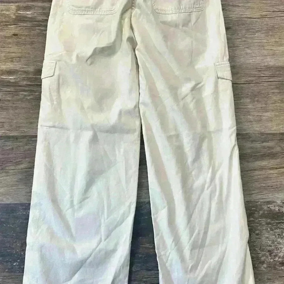 Madewell Griff Super Wide Leg White Cargo Pants with Belt Vintage Canvas - Picture 6 of 7